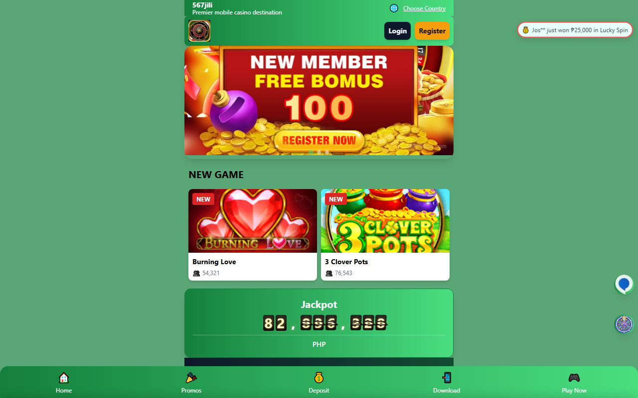 567jililogin.com screenshot