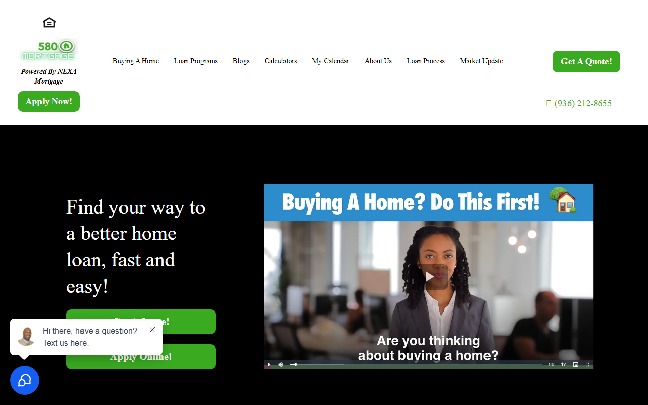 580mortgage.com screenshot