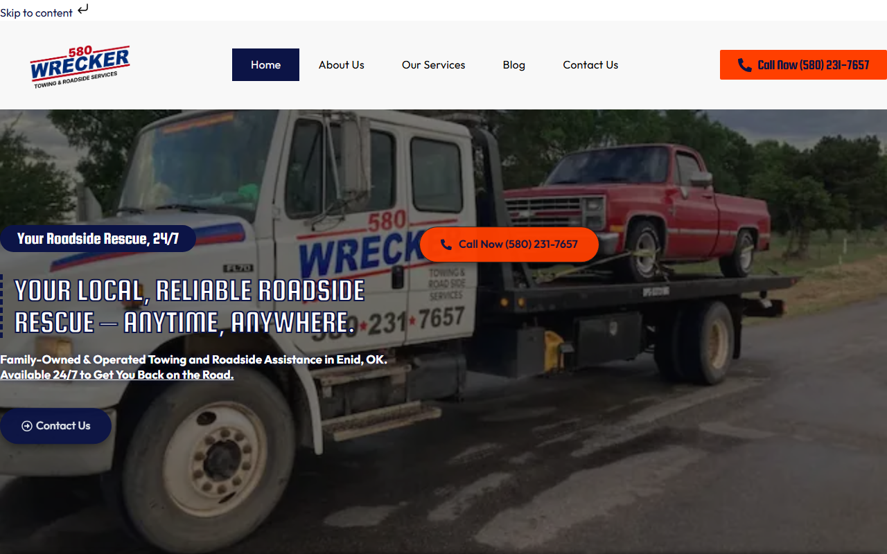 580wrecker.com screenshot
