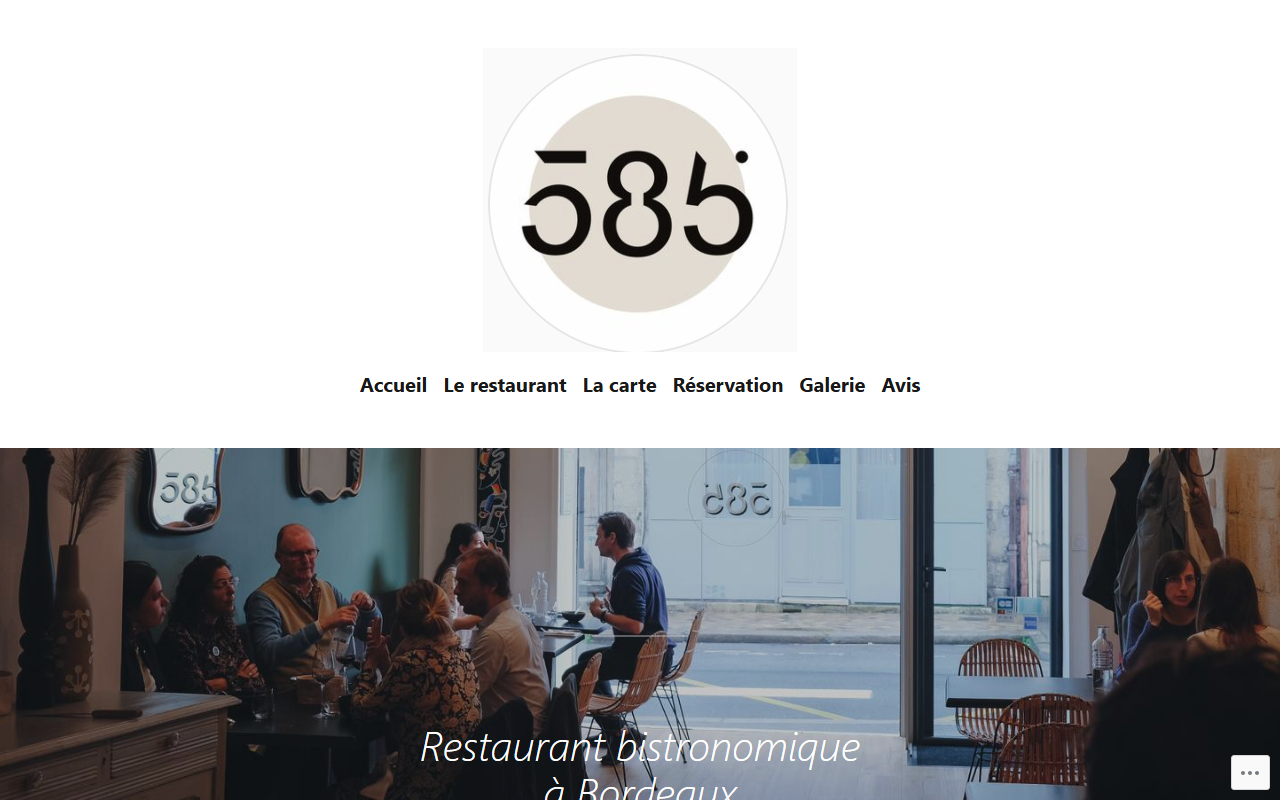 585restaurant.com screenshot