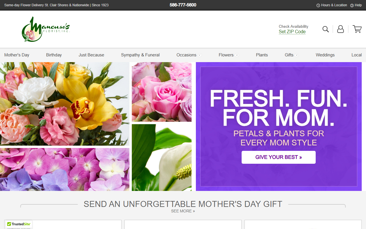 586flowers.com screenshot