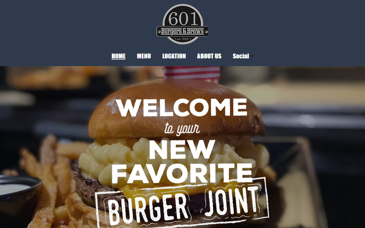 601burgers.com screenshot