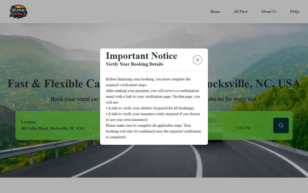 601rentals.com screenshot