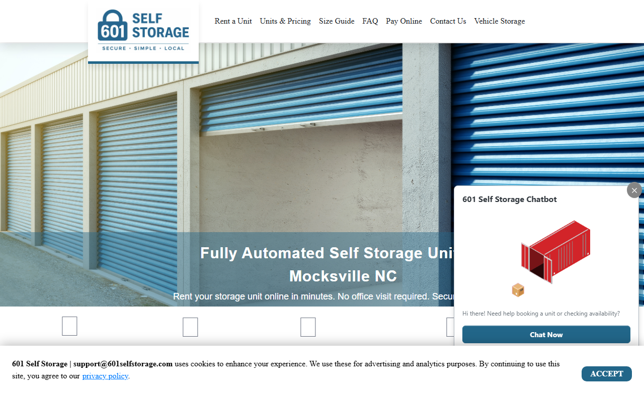 601selfstorage.com screenshot