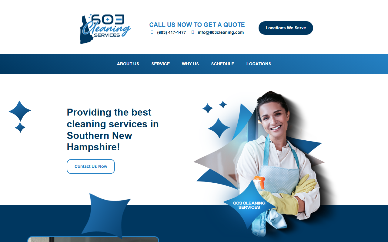 603cleaning.com screenshot