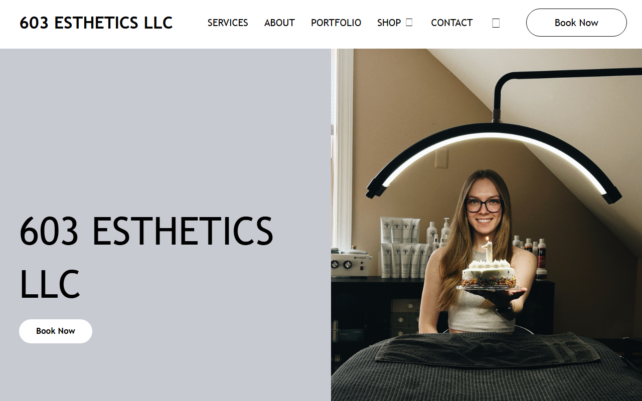 603esthetics.com screenshot