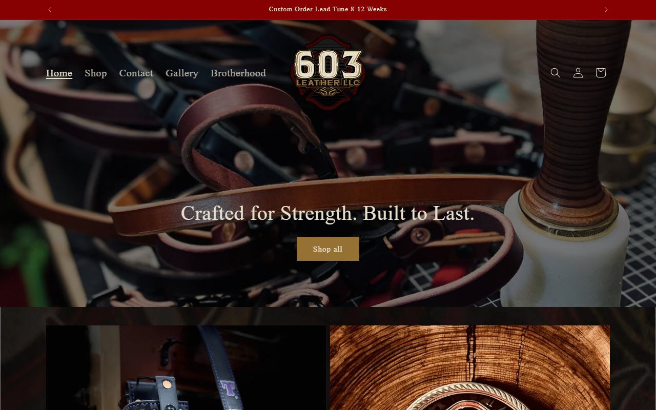 603leather.com screenshot