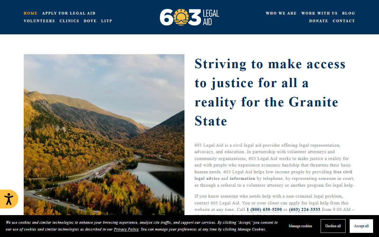 603legalaid.com screenshot