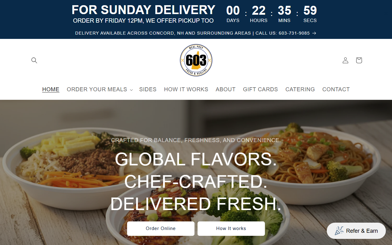 603mealprep.com screenshot