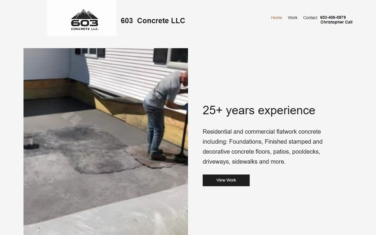 603nhconcrete.com screenshot