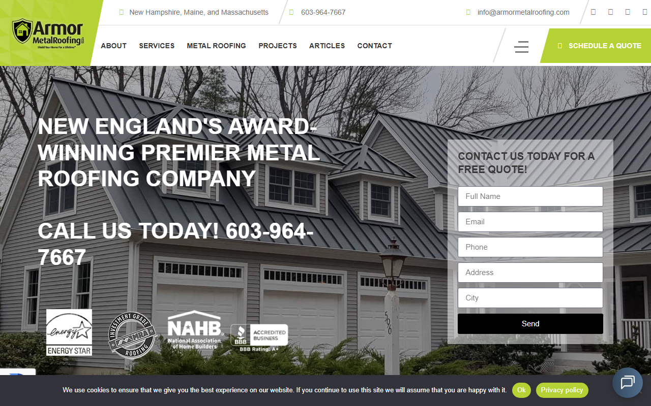 603roofing.com screenshot
