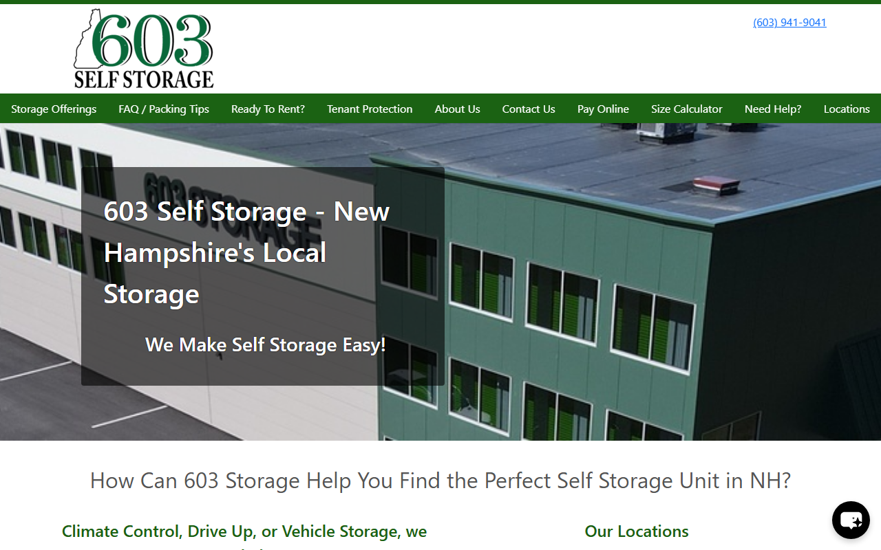 603storage.com screenshot