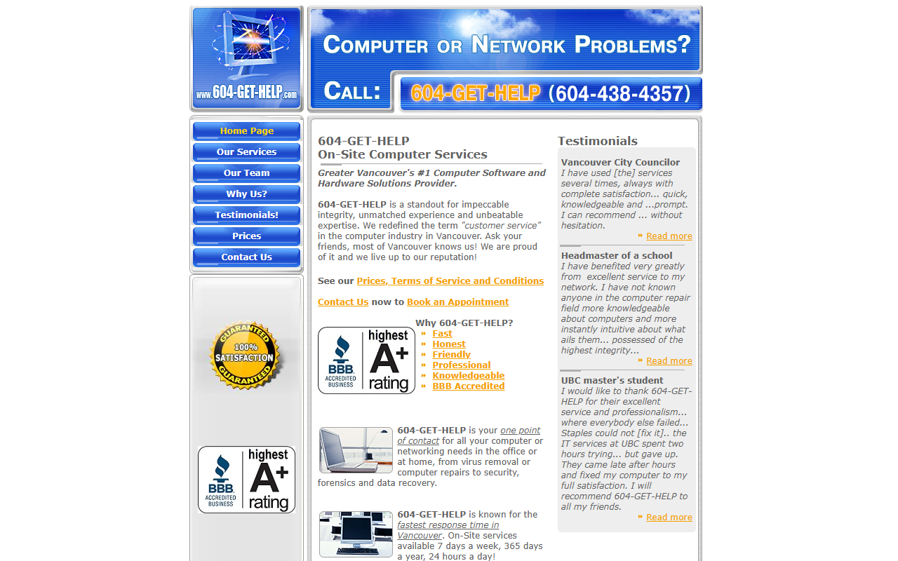 604-get-help.com screenshot