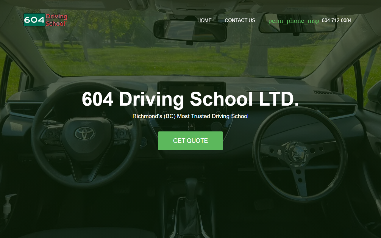 604drivingschool.com screenshot