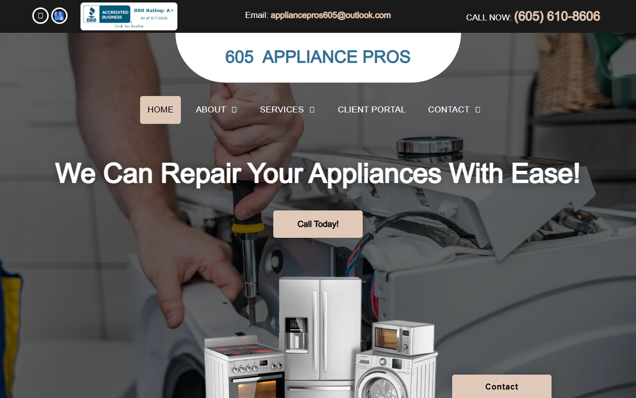 605appliancepros.com screenshot