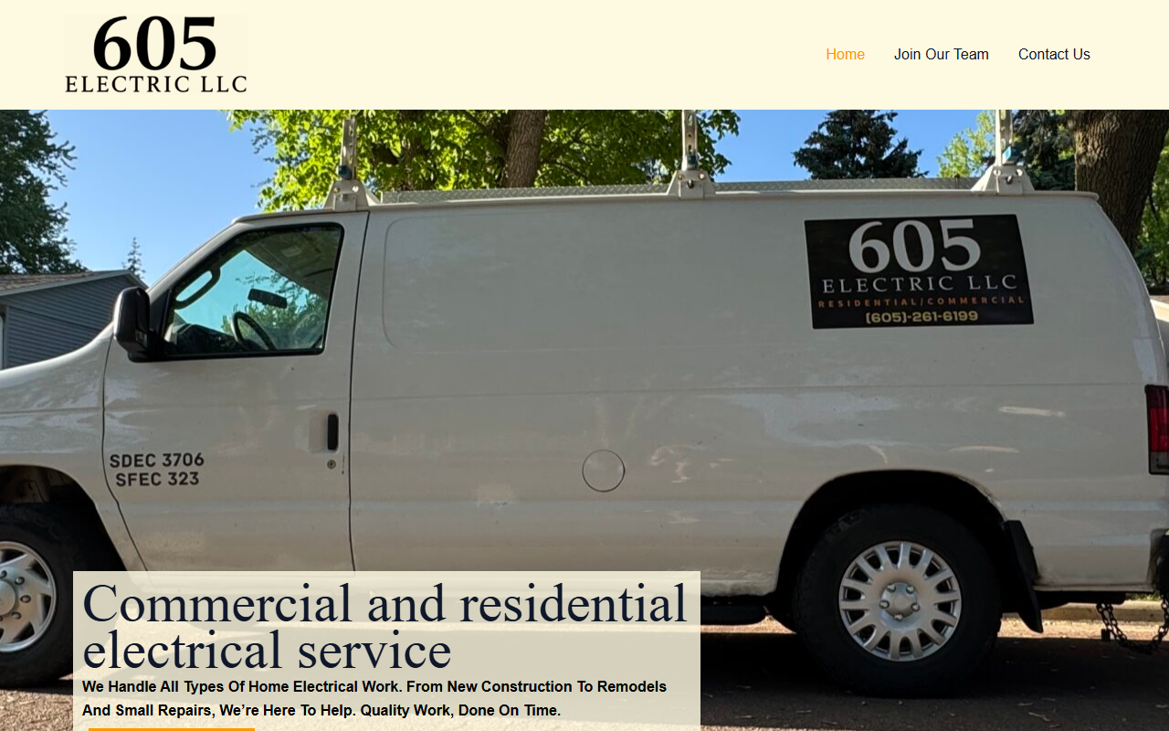 605electricllc.com screenshot