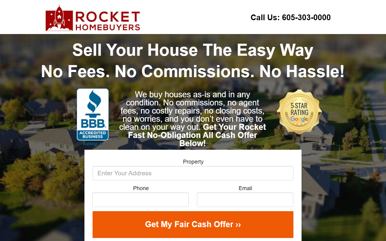 605homebuyers.com screenshot
