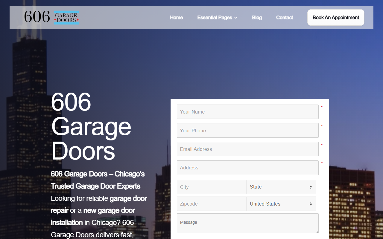 606garagedoors.com screenshot