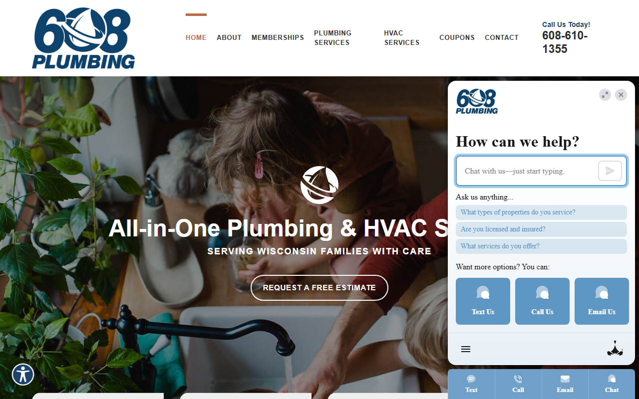 608plumbing.com screenshot