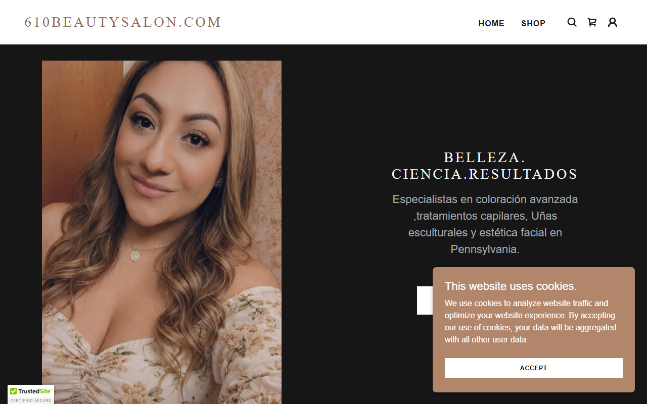610beautysalon.com screenshot