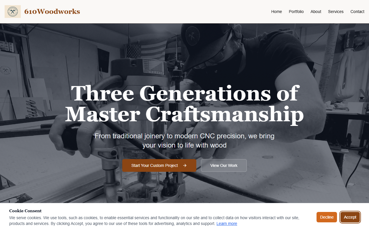610woodworks.com screenshot