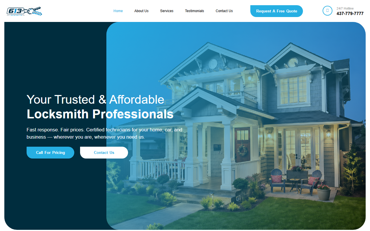 613locksmith.com screenshot