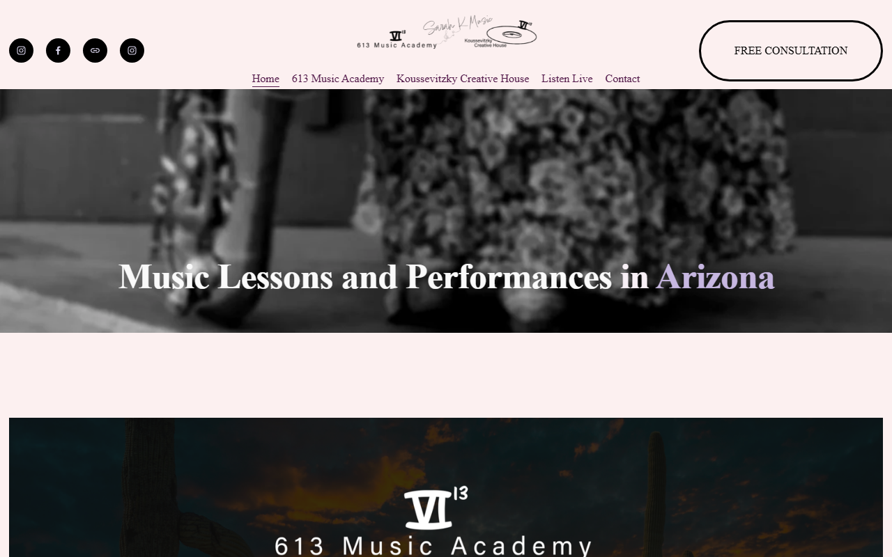 613musicacademy.com screenshot