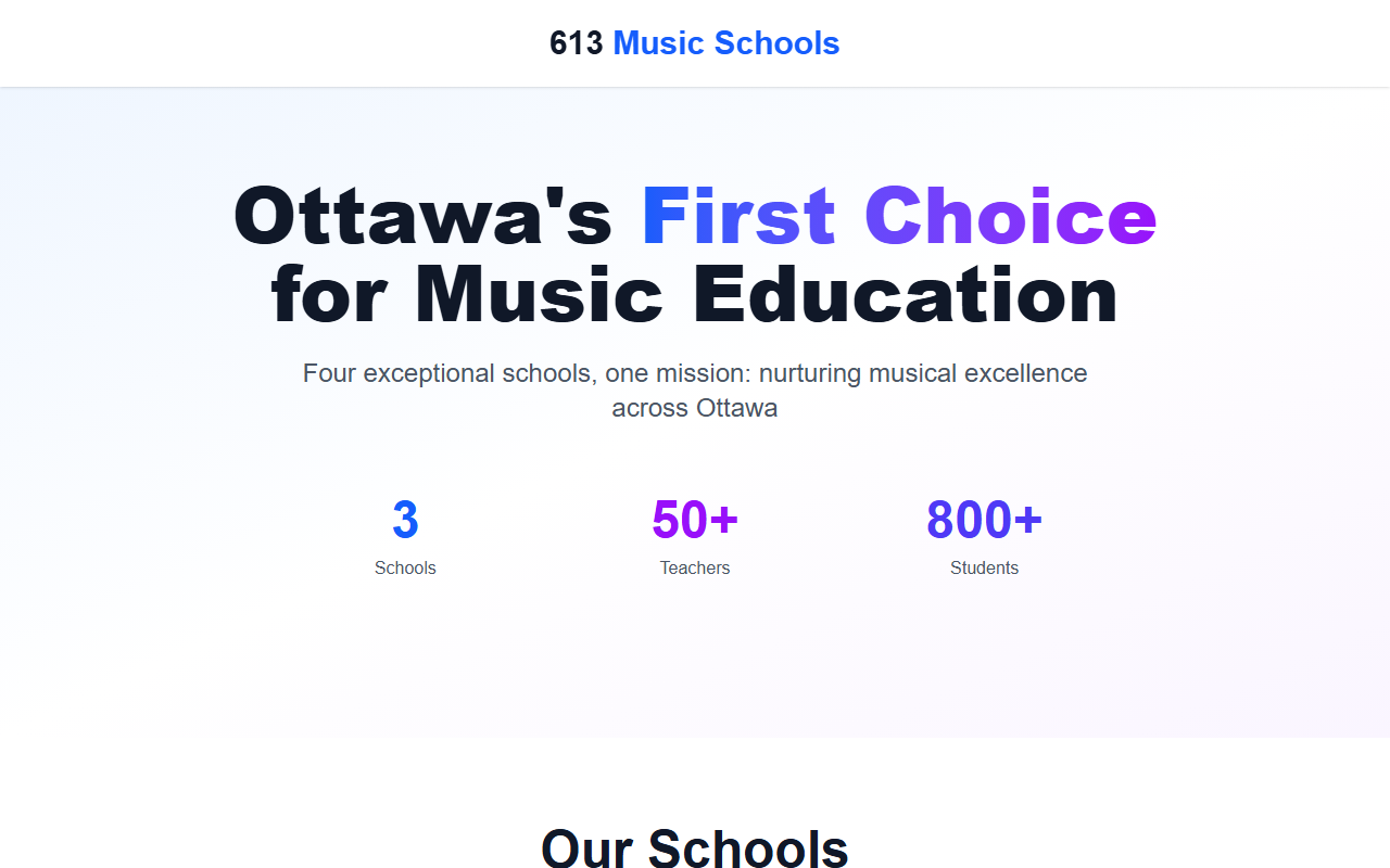 613musicschools.com screenshot
