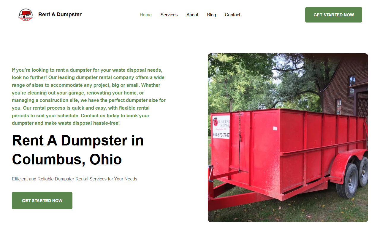 614dumpster.com screenshot