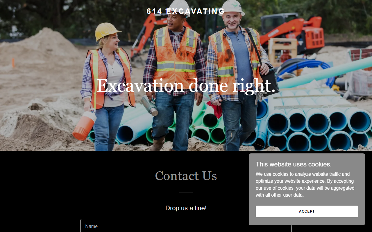 614excavating.com screenshot