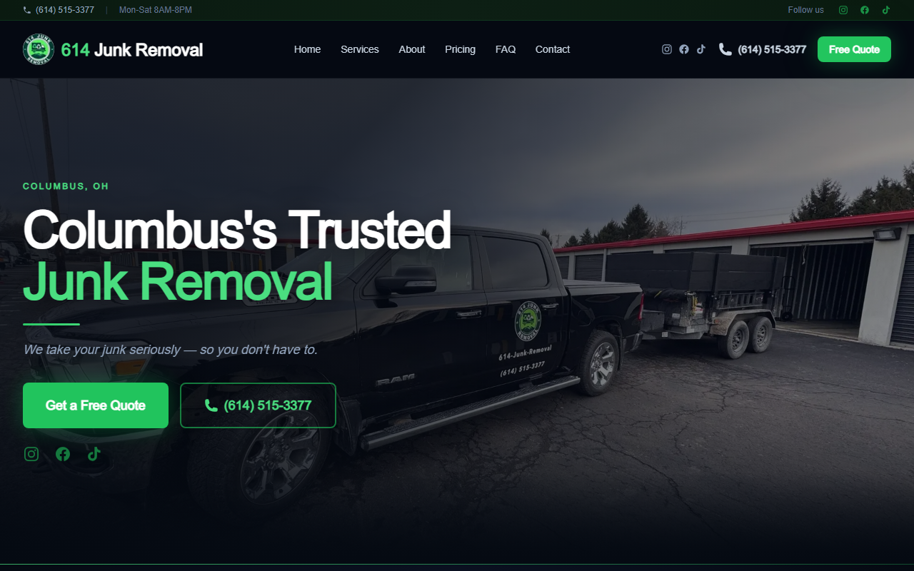 614junkremoval.com screenshot