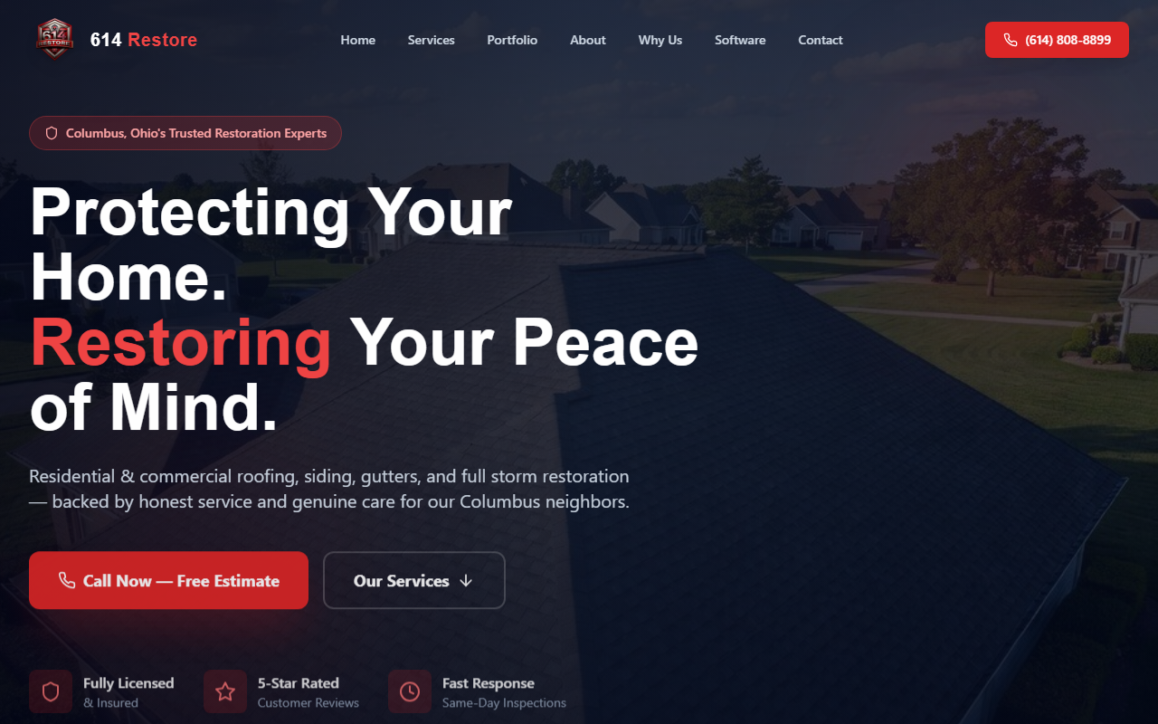 614restore.com screenshot