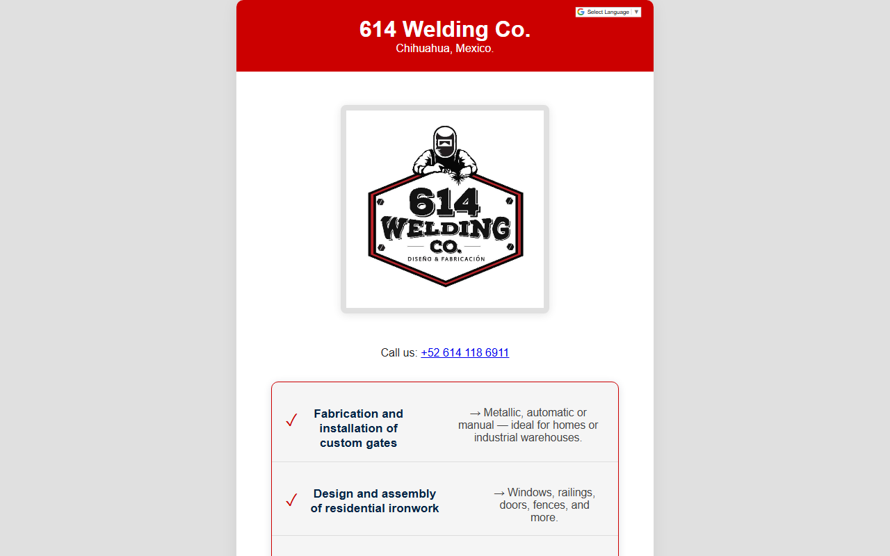 614weldingco.com screenshot