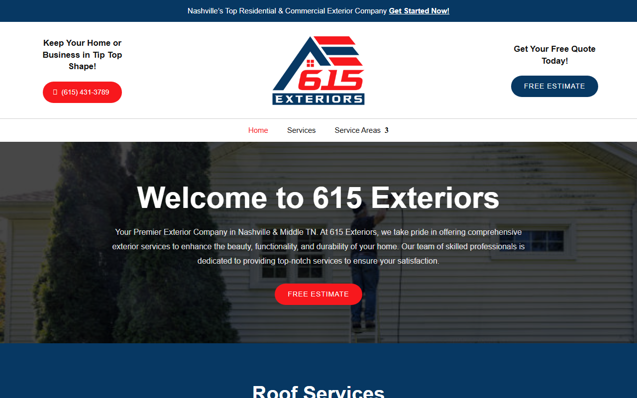 615exteriors.com screenshot