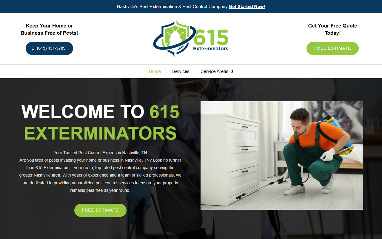 615exterminators.com screenshot