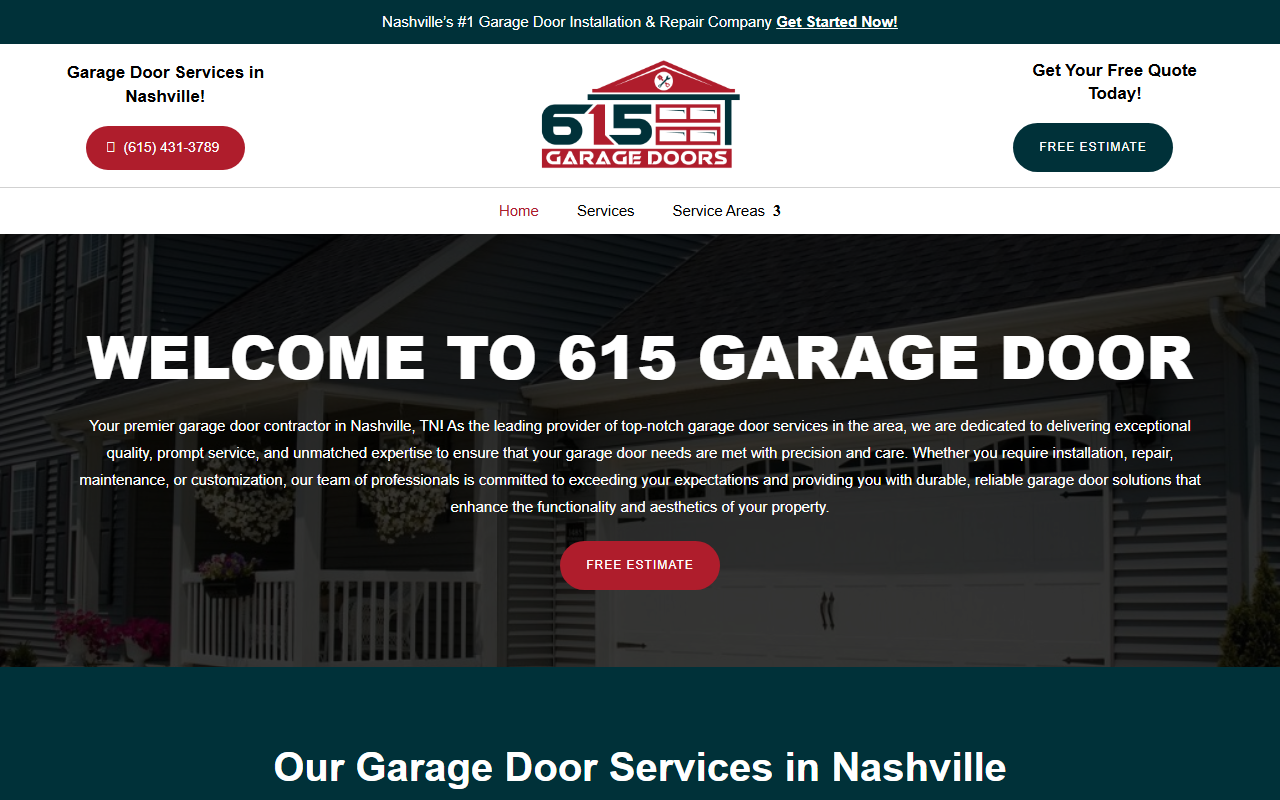 615garagedoors.com screenshot