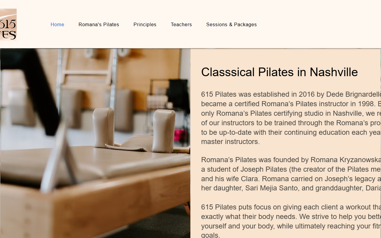 615pilates.com screenshot