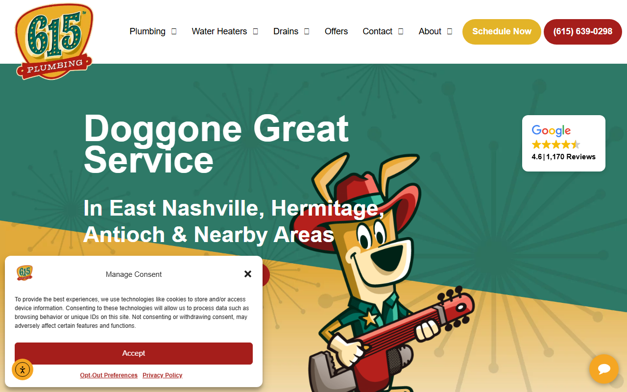 615plumbing.com screenshot
