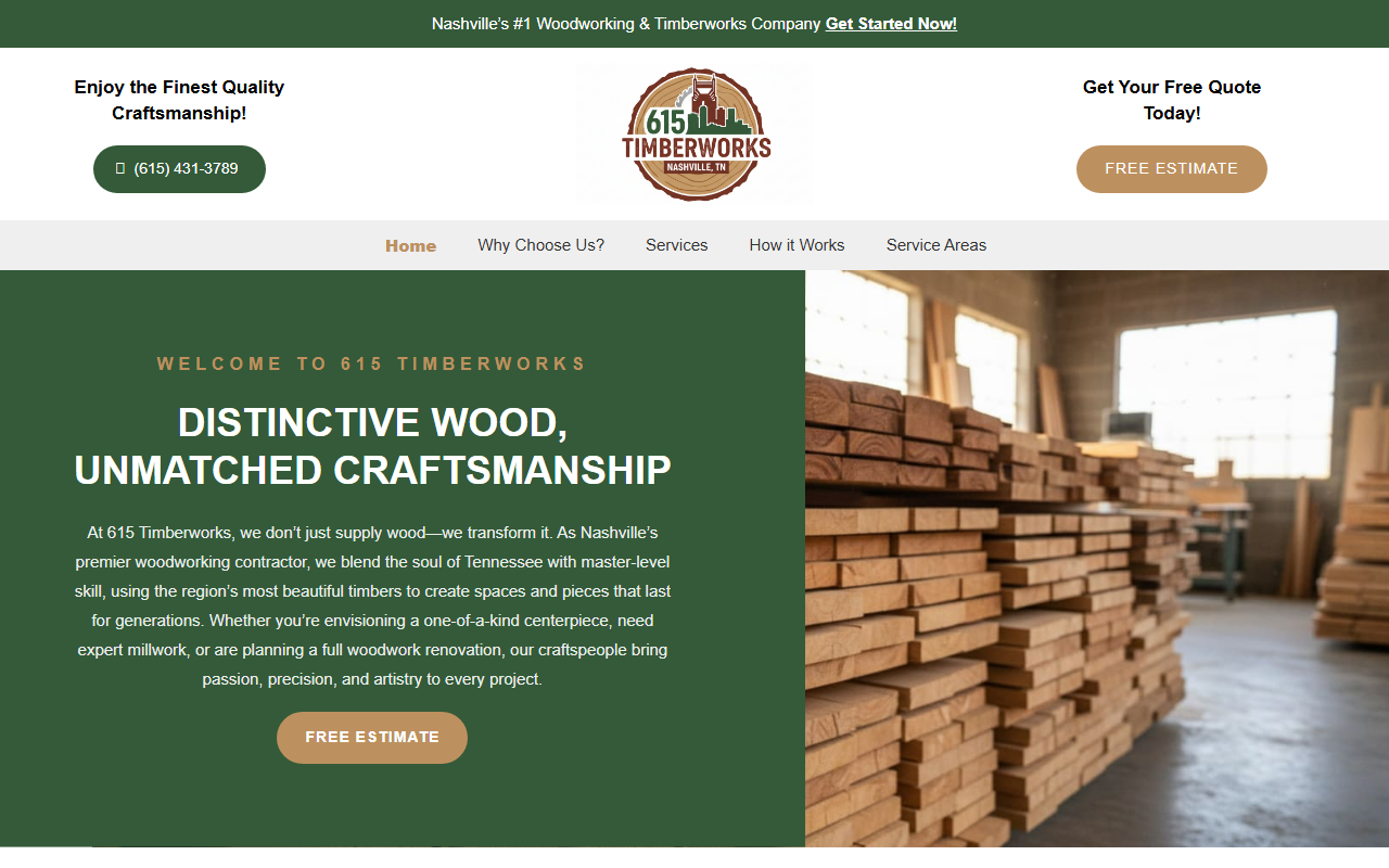 615timberworks.com screenshot
