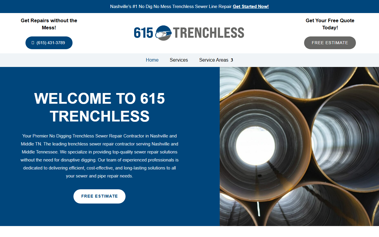 615trenchless.com screenshot