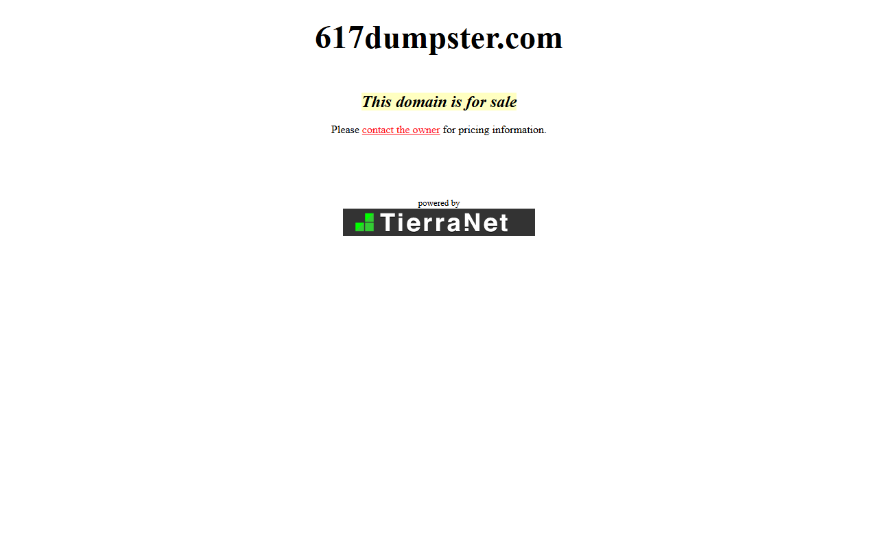 617dumpster.com screenshot