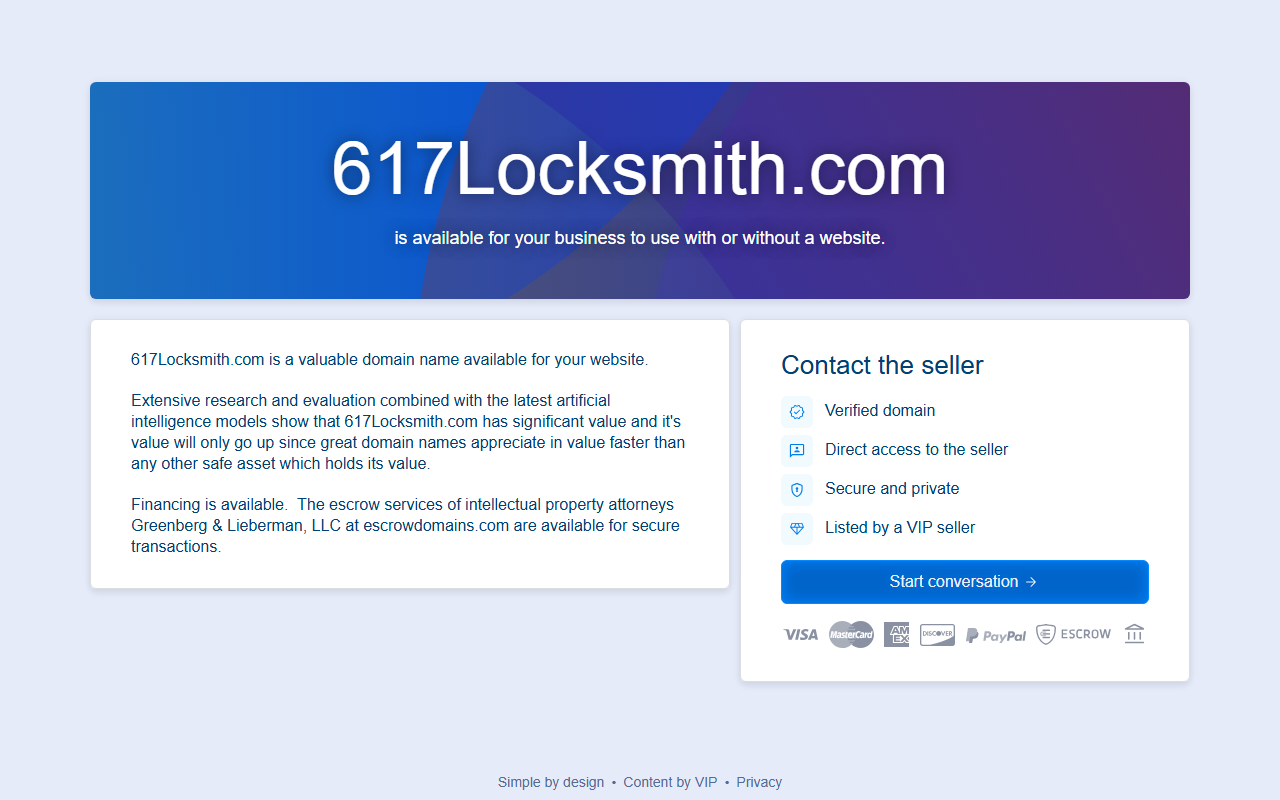617locksmith.com screenshot