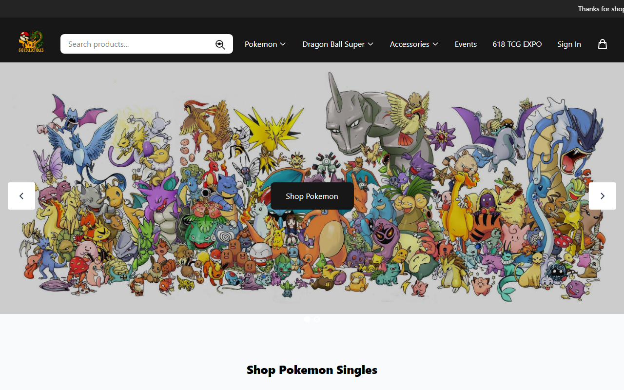 618collectibles.com screenshot