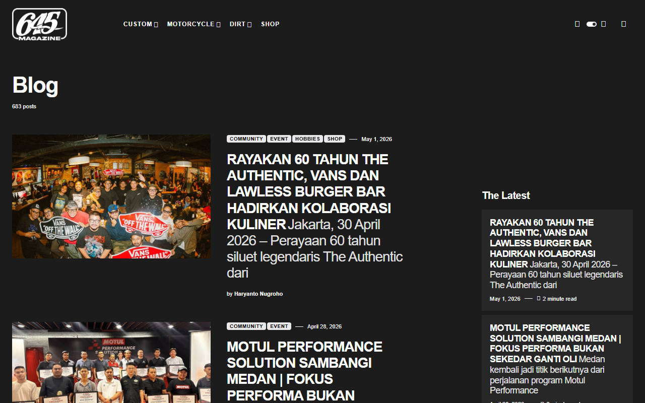 645magazine.com screenshot