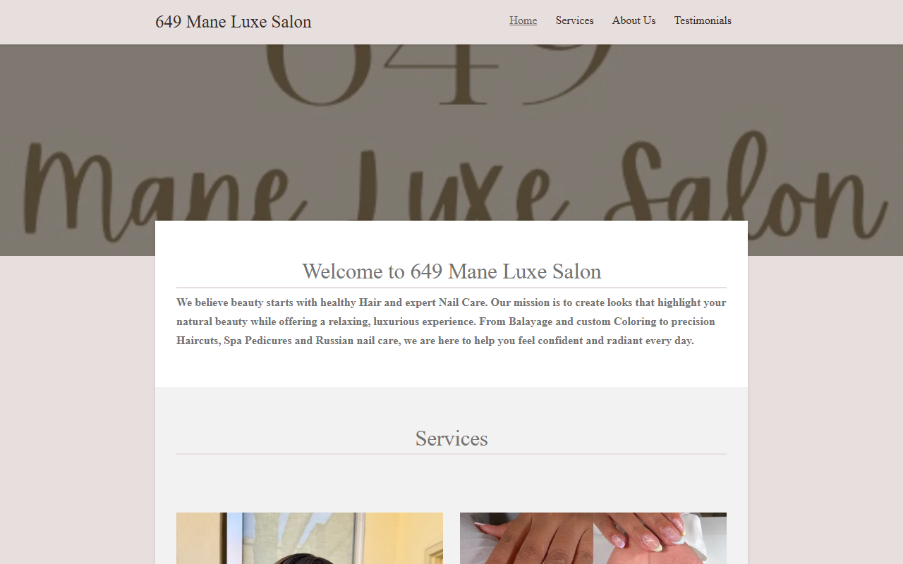 649maneluxesalon.com screenshot