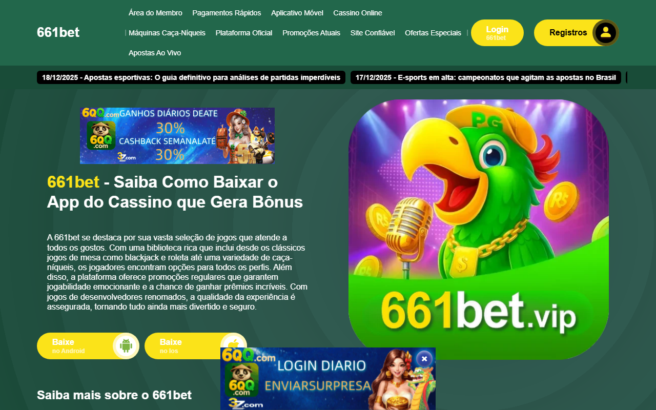 661betcassino.com screenshot