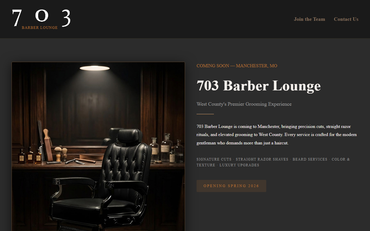 703barberlounge.com screenshot