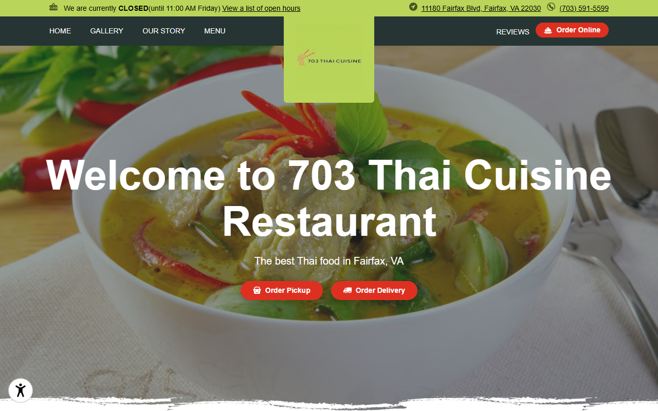 703thaicuisine.com screenshot