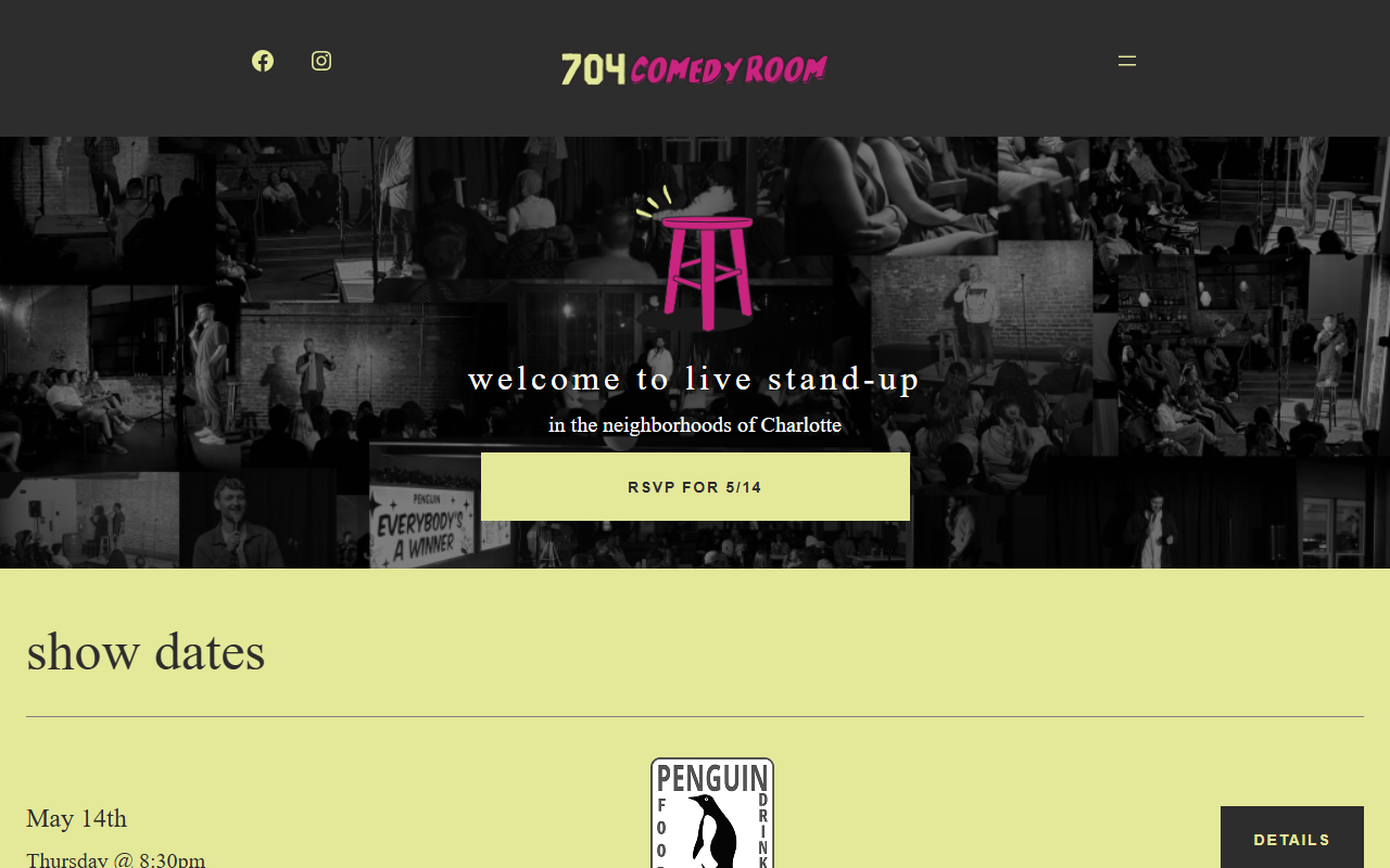 704comedyroom.com screenshot