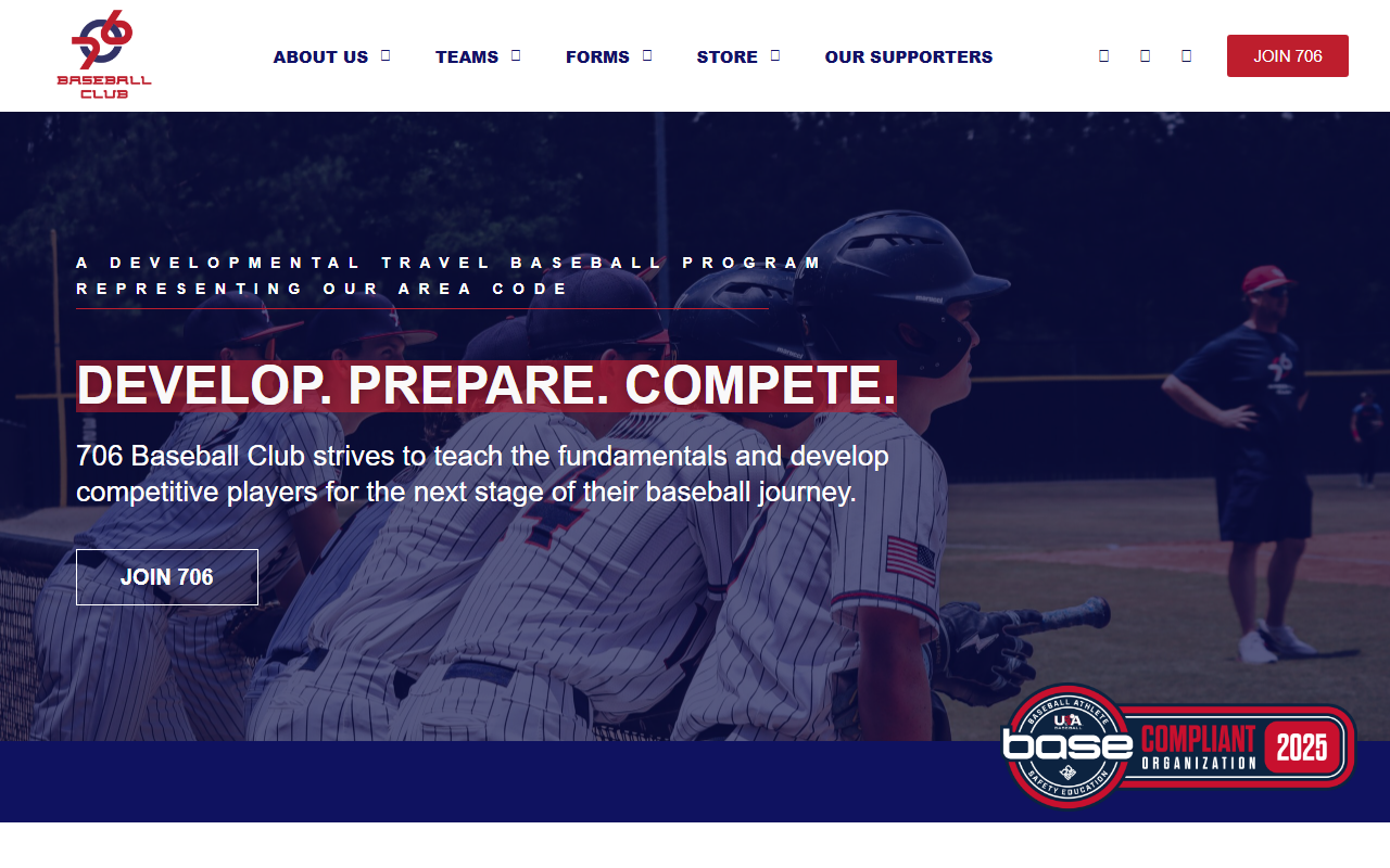 706baseballclub.com screenshot
